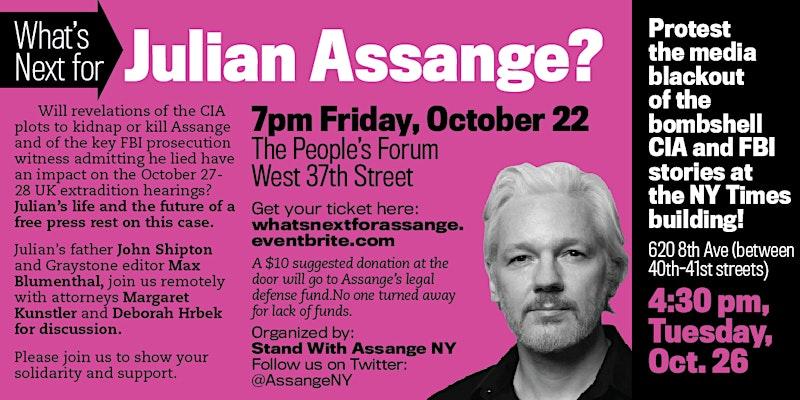 Flyer What's Next for Julian Assange?